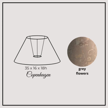 Copenhagen 35cm grey flowers velvet